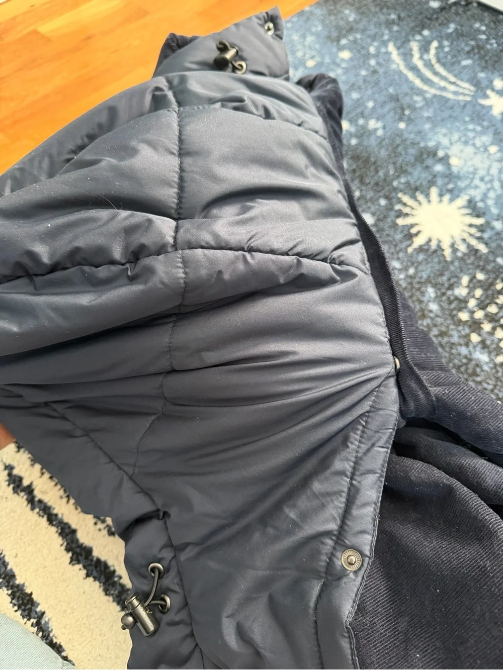 Banana Republic Men's Navy Puffer Jacket with Hood